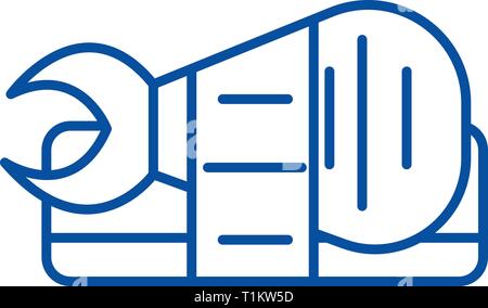 Sushi Roll sign Symbol Leitung Konzept. Sushi Roll sign Flachbild vektor Symbol, Zeichen, umriss Abbildung. Stock Vektor