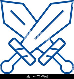 Schwerter zeichen Symbol Leitung Konzept. Schwerter Zeichen flachbild Vektor Symbol, Zeichen, umriss Abbildung. Stock Vektor
