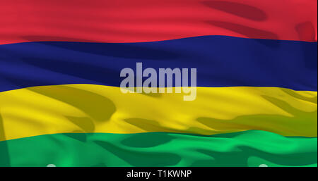 Mauritius Flagge. Hochwertige 4K-gerenderten 3D-Bild. Realistische Stoff Textur. Stockfoto