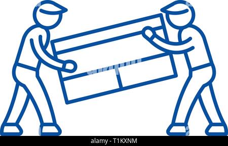Transport von Sachen Symbol Leitung Konzept. Transport von Sachen flachbild Vektor Symbol, Zeichen, umriss Abbildung. Stock Vektor