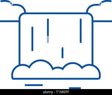 Wasserfall Symbol Leitung Konzept. Wasserfall flachbild Vektor Symbol, Zeichen, umriss Abbildung. Stock Vektor