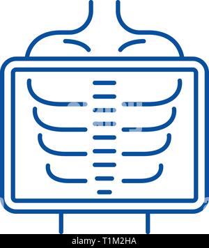 X-ray Symbol Leitung Konzept. X-ray Flachbild vektor Symbol, Zeichen, umriss Abbildung. Stock Vektor