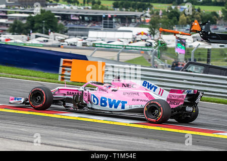 Spielberg/Österreich - 06/29/2018 - #11 SERGIO PEREZ (MEX) in seinem Force India VJM11 während des FP1 im Vorfeld des Grand Prix von Österreich 2018 auf dem Red Bull Ring Stockfoto