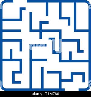Labyrinth Symbol Leitung Konzept. Labyrinth flachbild Vektor Symbol, Zeichen, umriss Abbildung. Stock Vektor