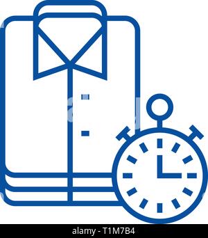 Wäscheservice, Reinigungstücher, express Reinigung Symbol Leitung Konzept. Wäscheservice, Reinigungstücher, express Reinigung flachbild Vektor Symbol, Zeichen, umriss Abbildung. Stock Vektor