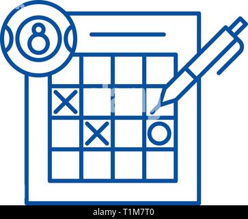 Lotterie Symbol Leitung Konzept. Lotterie flachbild Vektor Symbol, Zeichen, umriss Abbildung. Stock Vektor