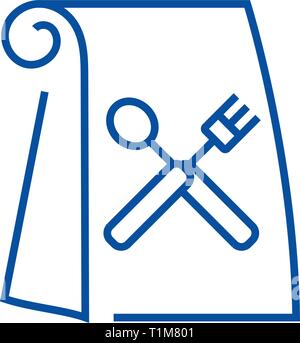 Lunch Bag Symbol Leitung Konzept. Lunch Bag flachbild Vektor Symbol, Zeichen, umriss Abbildung. Stock Vektor