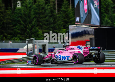 Spielberg/Österreich - 06/29/2018 - #11 SERGIO PEREZ (MEX) in seinem Force India VJM11 während des RP2 auf dem Red Bull Ring vor dem Grand Prix von Österreich 2018 Stockfoto