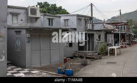 Pfahlbauten und Boote, das Fischerdorf Tai O, Lantau Island, Hong Kong Stockfoto