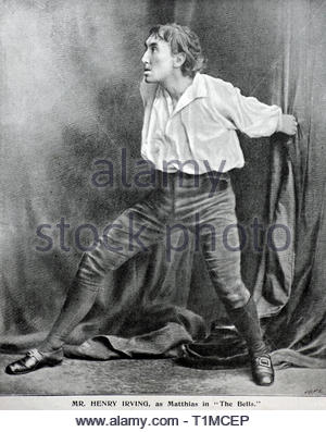 Sir Henry Irving Porträt, 1838 - 1905, war ein englischer Theaterschauspieler in der viktorianischen Ära, Foto aus dem späten 1800s Stockfoto