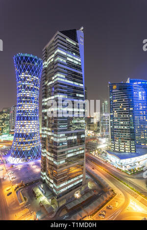 DOHA, Katar - 4. JUNI 2014: Luftaufnahme von Westbay Gebäude in Doha City. Stockfoto