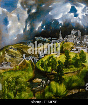 El Greco, Ansicht von Toledo, Landschaftsmalerei, C. 1596 Stockfoto