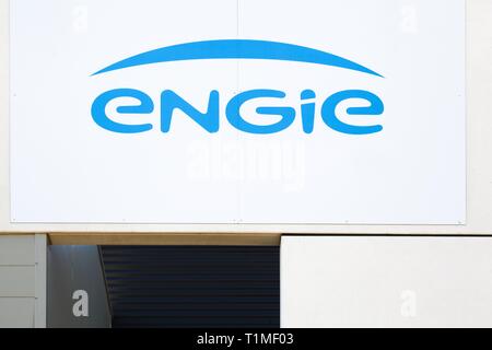 Saint Priest, Frankreich - 8. September 2018: Engie ist eine französische multinationale Evu-Unternehmen Stockfoto