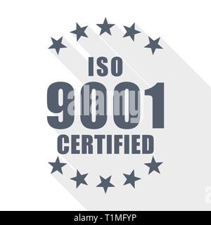 Iso 9001-Zertifikat Symbol, Vector Illustration Stock Vektor