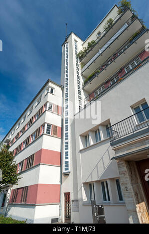 Weissenhofsiedlung (Weißenhofsiedlung) in Stuttgart, Deutschland. Stockfoto