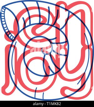 Hand zeichnen sea shell Icon in doodle Style für Ihr Design mit Schriftzug. Stock Vektor