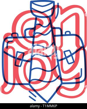 Hand zeichnen Doodle job Portfolio und krawatte Abbildung. Die Bereiche Bildung und Business Konzept. Stock Vektor