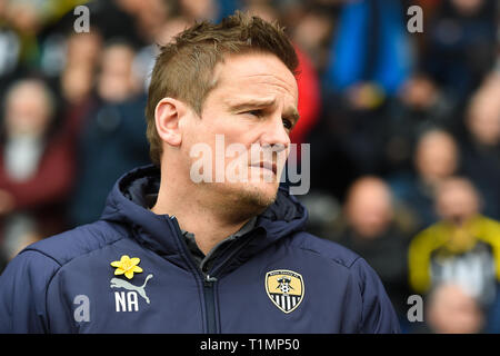 23. März 2019, Meadow Lane, Nottingham, England; Sky Bet Liga Zwei, Notts County vs Exeter City; Notts County Manager Neal Ardley Credit Jon Hobley / Nachrichten Bilder Stockfoto