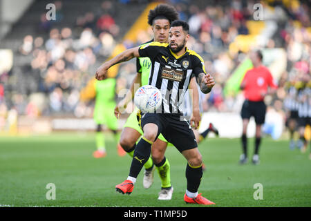 23. März 2019, Meadow Lane, Nottingham, England; Sky Bet Liga Zwei, Notts County vs Exeter City; Kane Hemmings (15) von Notts County Credit Jon Hobley / Nachrichten Bilder Stockfoto