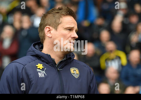 23. März 2019, Meadow Lane, Nottingham, England; Sky Bet Liga Zwei, Notts County vs Exeter City; Notts County Manager Neal Ardley Credit Jon Hobley / Nachrichten Bilder Stockfoto