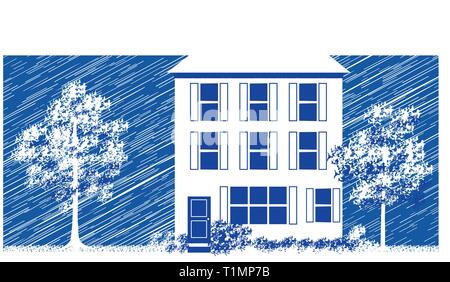 Grafik Haus oder einen kleinen, flachen oder einer Eigentumswohnung. Stock Vektor