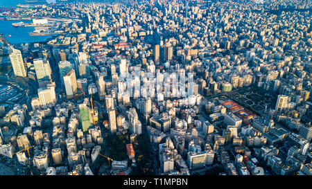 Die Antenne auf die Skyline, Beirut, Libanon Stockfoto