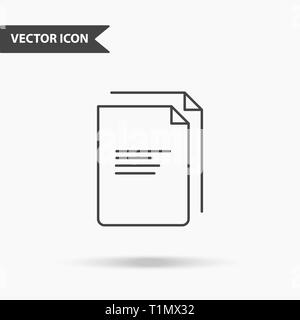 Modern und einfach Vector Illustration der Stapel von Dokumenten Symbol. Flaches bild Blätter von Datensätzen mit dünnen Linien zur Anwendung, Schnittstelle, presentatio Stock Vektor