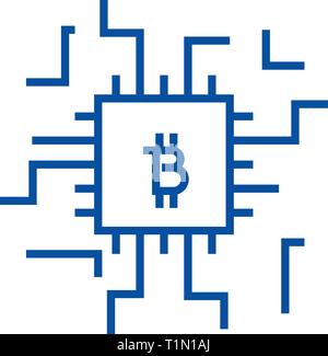 Fintech concept line Symbol Konzept. Fintech Konzept flachbild Vektor Symbol, Zeichen, umriss Abbildung. Stock Vektor