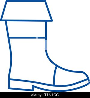 Angeln stiefel Symbol Leitung Konzept. Angeln Stiefel flach Vektor Symbol, Zeichen, umriss Abbildung. Stock Vektor