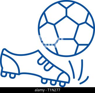 Fußball-Symbol Leitung Konzept. Fußball flachbild Vektor Symbol, Zeichen, umriss Abbildung. Stock Vektor