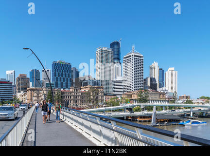 Brisbane, Australien. Die Skyline des Central Business District (CBD) von Victoria Bridge, Brisbane, Queensland, Australien Stockfoto