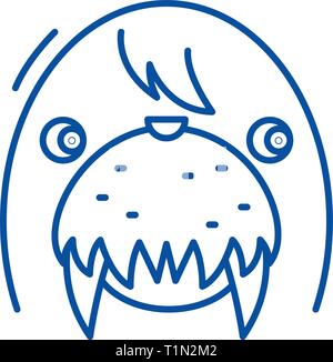 Lustige Dichtung Symbol Leitung Konzept. Lustige Dichtung flachbild Vektor Symbol, Zeichen, umriss Abbildung. Stock Vektor