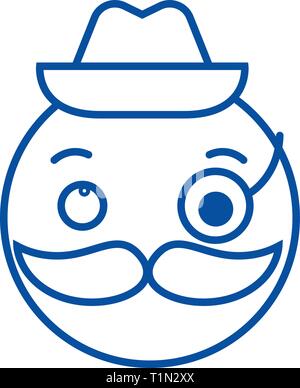 Herren emoji Symbol Leitung Konzept. Herren emoji Flachbild vektor Symbol, Zeichen, umriss Abbildung. Stock Vektor
