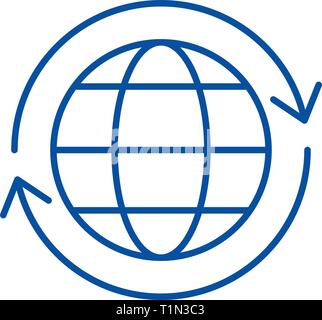 Global Logistics Symbol Leitung Konzept. Global Logistics flachbild Vektor Symbol, Zeichen, umriss Abbildung. Stock Vektor