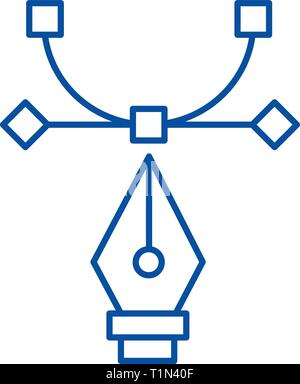 Grafisches Werkzeug, Krümmung, art design Symbol Leitung Konzept. Grafisches Werkzeug, Krümmung, art design Flachbild vektor Symbol, Zeichen, umriss Abbildung. Stock Vektor