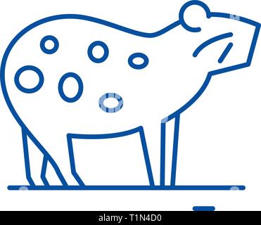 Meerschweinchen Symbol Leitung Konzept. Meerschweinchen flachbild Vektor Symbol, Zeichen, umriss Abbildung. Stock Vektor