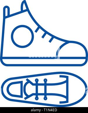 Gumshoes Symbol Leitung Konzept. Gumshoes flachbild Vektor Symbol, Zeichen, umriss Abbildung. Stock Vektor