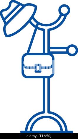 Kleiderhaken im Flur Symbol Leitung Konzept. Kleiderhaken im Flur flach Vektor Symbol, Zeichen, umriss Abbildung. Stock Vektor