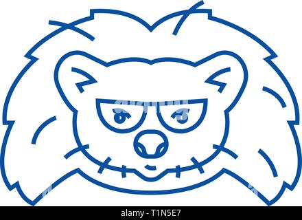 Hedgehog Kopf Symbol Leitung Konzept. Hedgehog Kopf, flache Vektor Symbol, Zeichen, umriss Abbildung. Stock Vektor