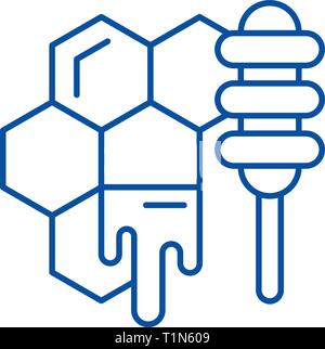 Honig lagern Symbol Leitung Konzept. Honig lagern flache Vektor Symbol, Zeichen, umriss Abbildung. Stock Vektor