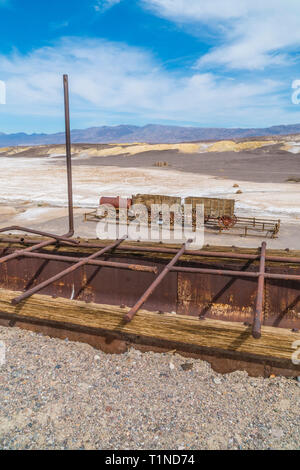 Die Harmony Borax Werke ist im Death Valley in Furnace Creek entspringt, dann Grönland entfernt. Nun ist es innerhalb des Death Valley National Par Stockfoto