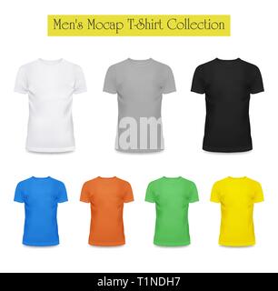 3d Schwarz und Weiß, Grau t-shirt. Bekleidung Mode Stock Vektor