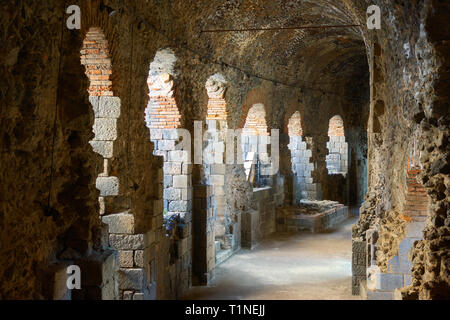Ruinen des antiken Römischen Theater in Catania, Sizilien, Italien Stockfoto