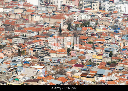 Izmir, Türkei - März 3, 2019. Blick über Kemeralti-basar und Stadtteil Konak Izmir, Türkei. Stockfoto