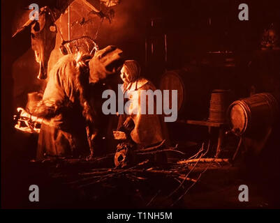 Ein hexengebräu vintage Hexen den und Zauber trank Zubereitung Stockfoto