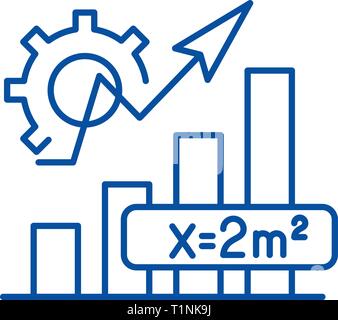 Mathematik Formel Symbol Leitung Konzept. Mathematik Formel flachbild Vektor Symbol, Zeichen, umriss Abbildung. Stock Vektor