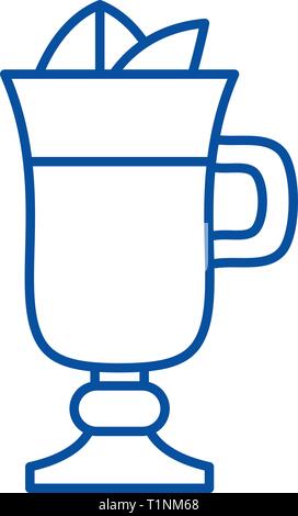 Glühwein Symbol Leitung Konzept. Glühwein flachbild Vektor Symbol, Zeichen, umriss Abbildung. Stock Vektor