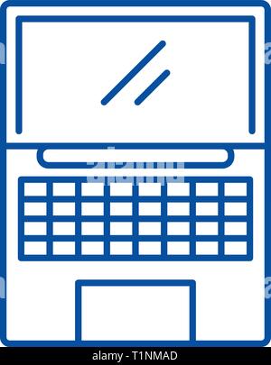 Netbook Symbol Leitung Konzept. Netbook flachbild Vektor Symbol, Zeichen, umriss Abbildung. Stock Vektor