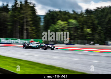 Spielberg/Österreich - 06/29/2018 - #77 Valtteri Bottas (FIN) in seinem Mercedes W09 während des RP2 auf dem Red Bull Ring vor dem Grand Prix von Österreich 2018 Stockfoto