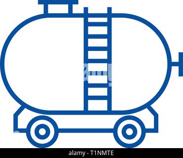 Öltank Symbol Leitung Konzept. Öltank flachbild Vektor Symbol, Zeichen, umriss Abbildung. Stock Vektor